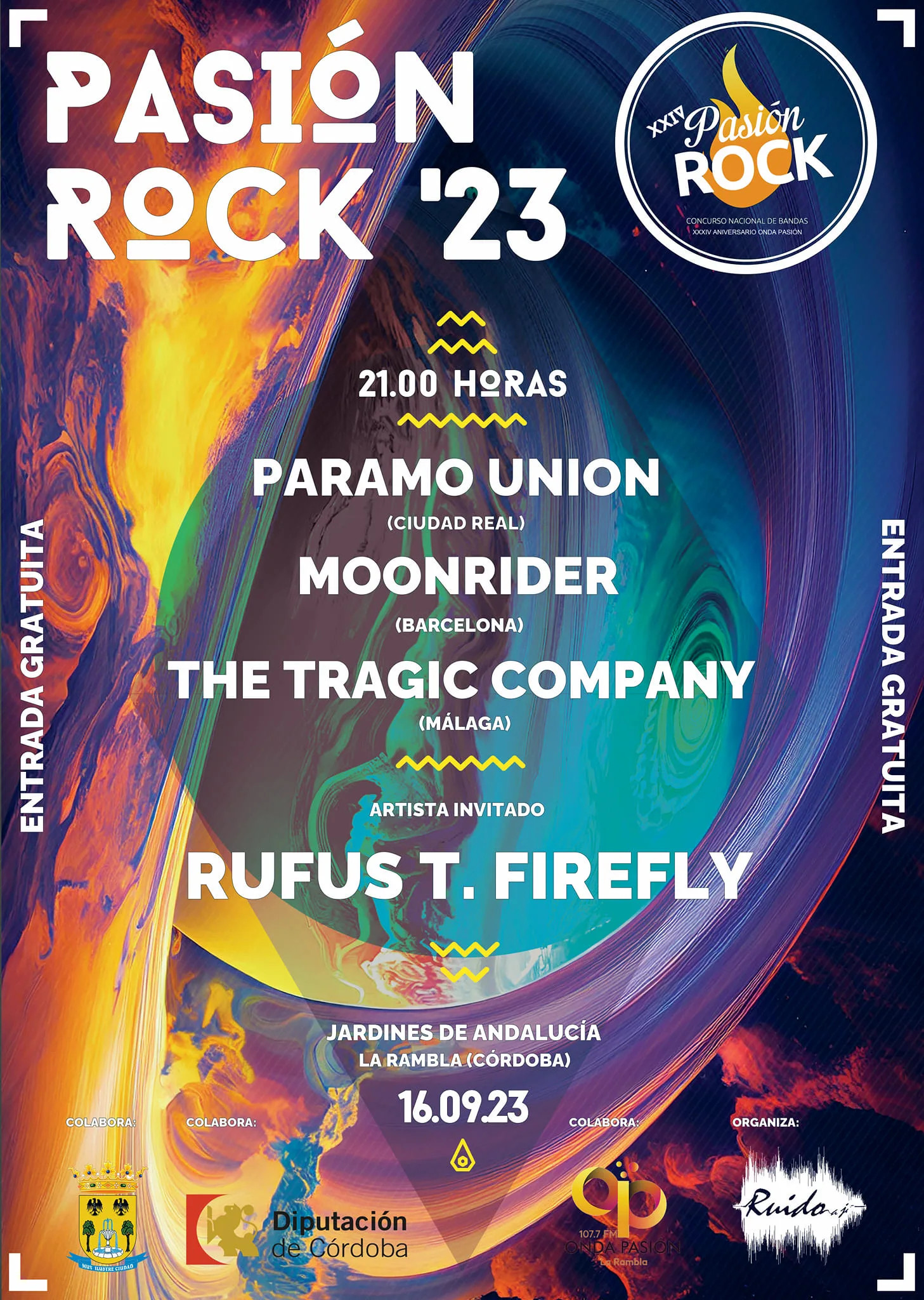 Pasion Rock 2023 Ed. XXIV Con Paramo Union, Moonrider, the Tragic Company y Rufus T. Firefly como invitado
